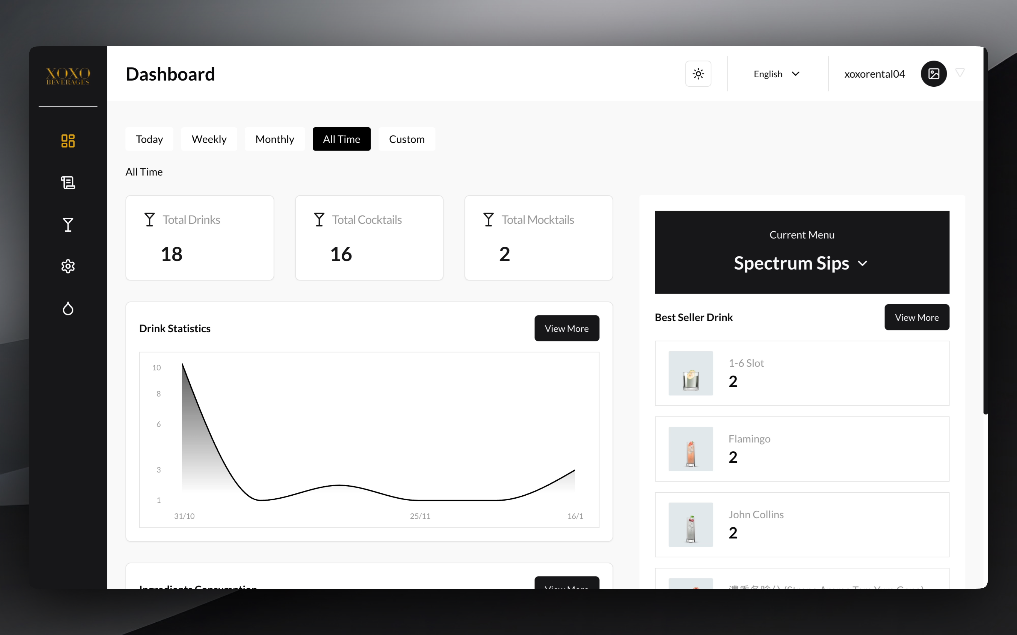 Xoxo Beverages Web App